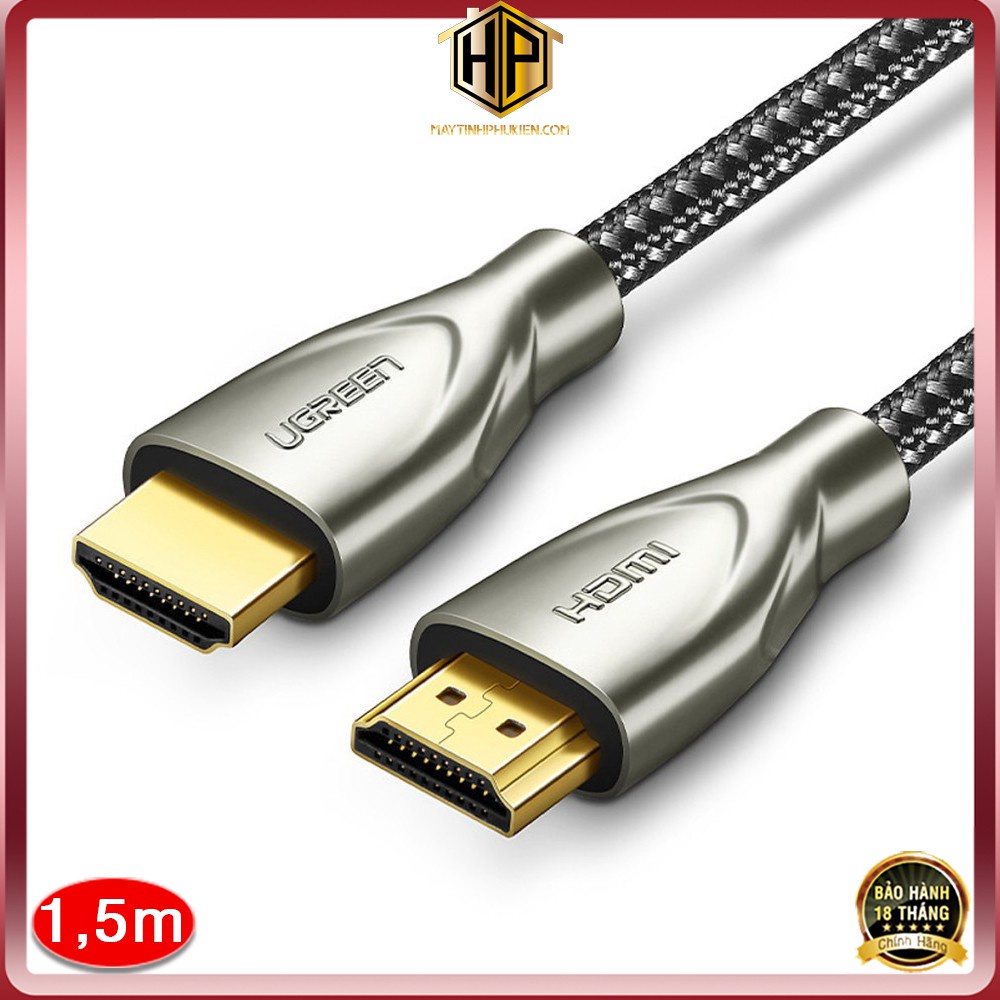 Ugreen 50107 - Cáp HDMI 2.0 Carbon dài 1,5m chuẩn 4K,2K/60Hz chính hãng