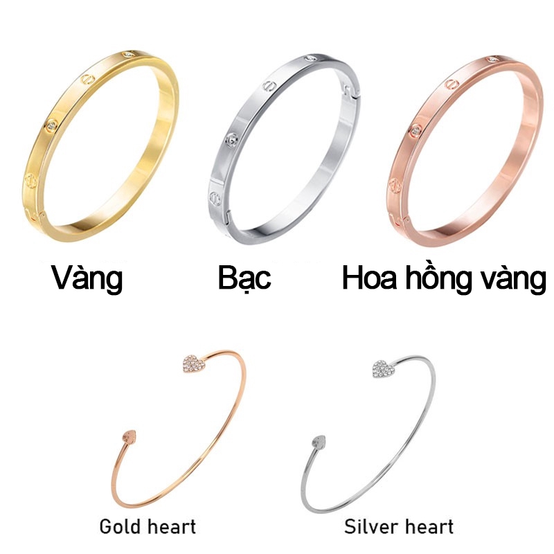 Vòng đeo tay bằng thép titan 18K đính kim cương phong cách thanh lịch dành cho nữ | BigBuy360 - bigbuy360.vn