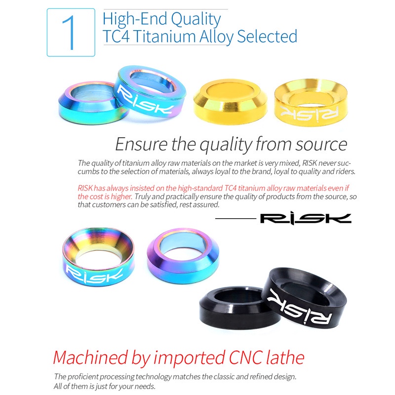 Set 4 Vòng Đệm Phanh Xe Đạp Leo Núi BMX M6 Bằng Titan Cao Cấp