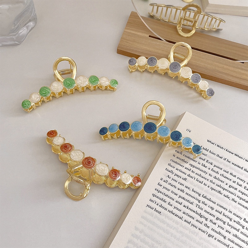 Kẹp Tóc Kim Loại Đính Ngọc Trai Lớn Phong Cách Hàn Quốc Sang Trọng Thời Trang