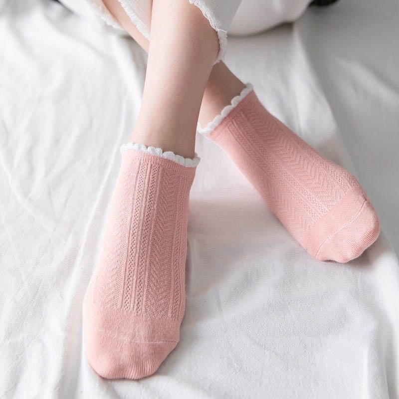 Tất vớ nữ cổ ngắn chất liệu cotton thoáng mát có giãn bốn chiều phong cách Hàn Quốc- Cherry Shop