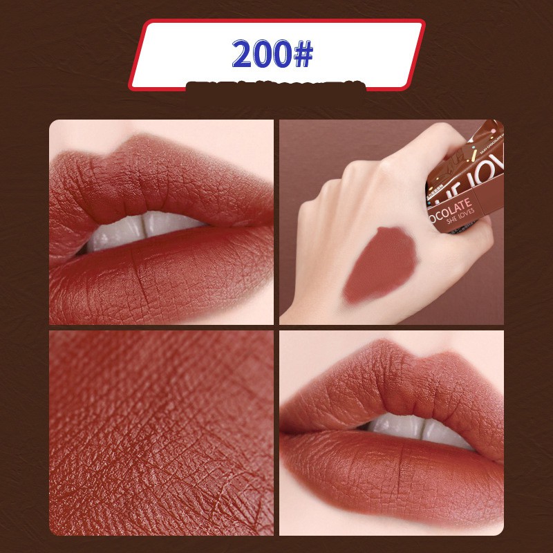 SHELOVES (Hàng Mới Về) Bộ Son Kem Màu Lì Sô Cô La Không Phai Chống Nước Lâu Trôi | BigBuy360 - bigbuy360.vn