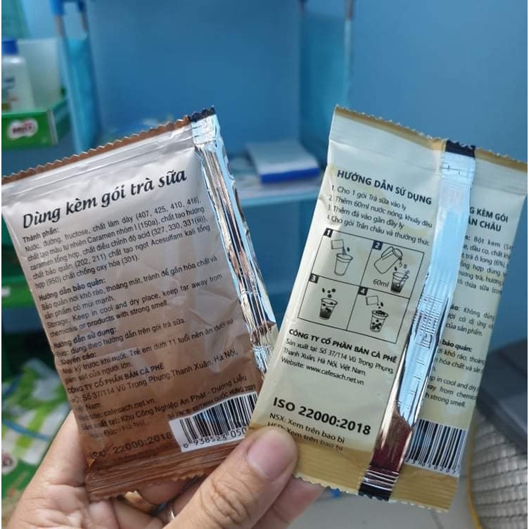 8Set trà sữa trân châu đường đen/socola/ô long nướng