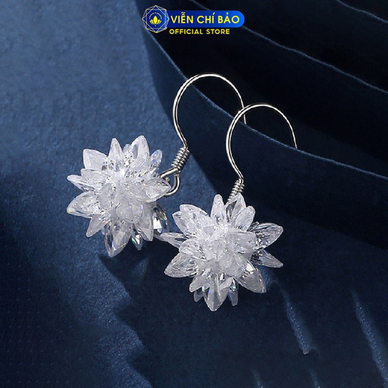 Bông tai bạc nữ Snow Flower chất liệu bạc 925 thời trang phụ kiện trang sức nữ thương hiệu Viễn Chí Bảo B400426x