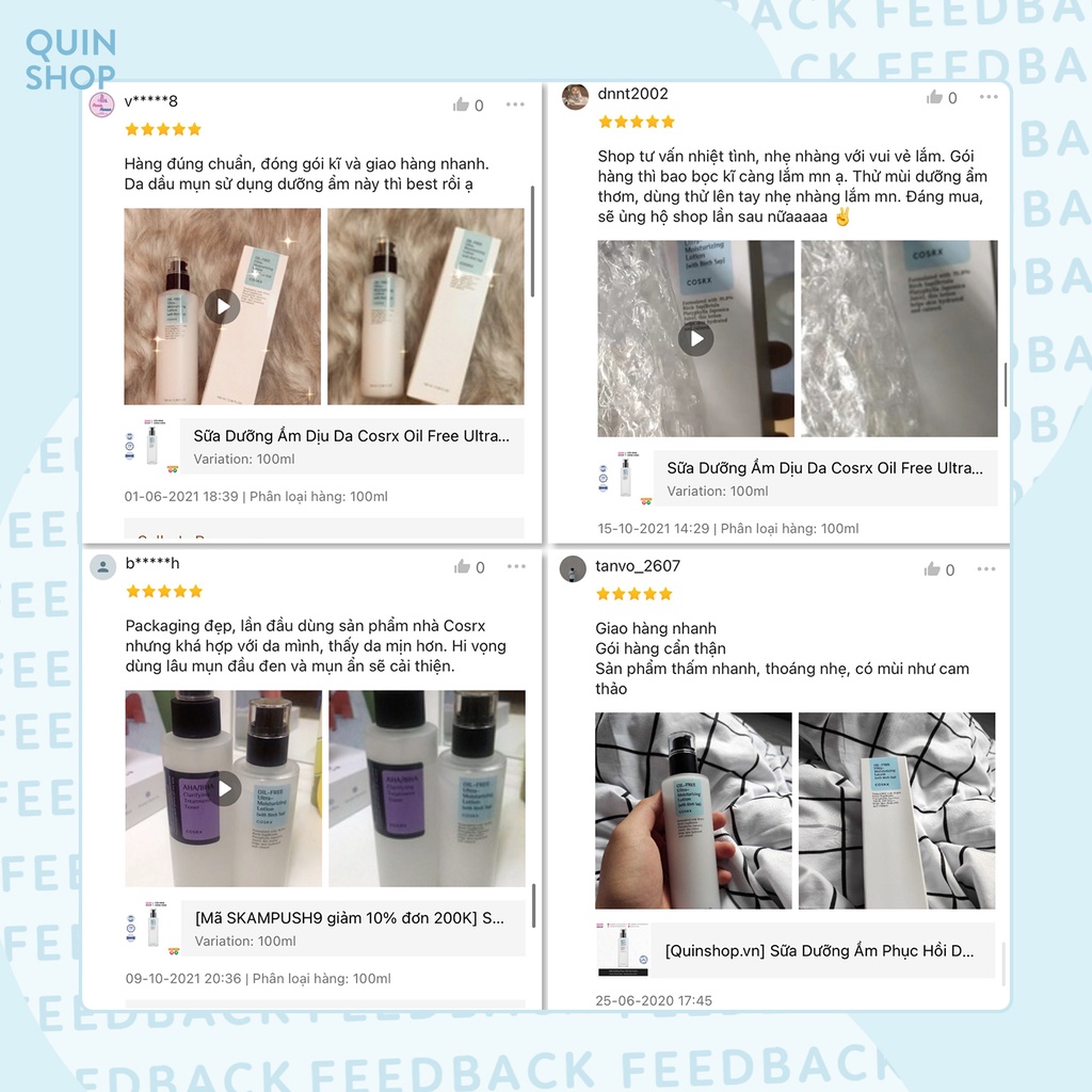 Sữa Dưỡng Ẩm Làm Dịu Da Cosrx Oil Free Ultra - Moisturizing Lotion