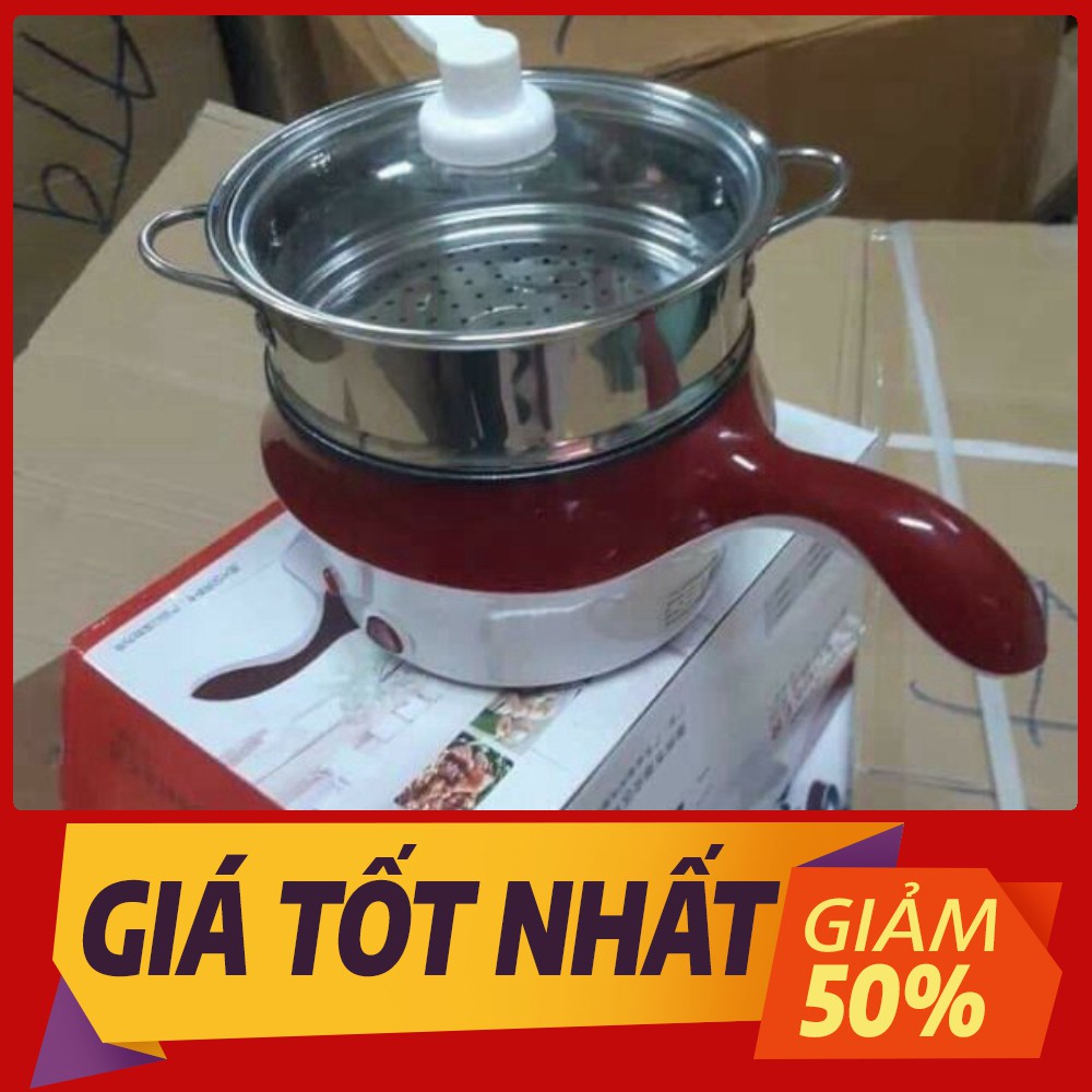 [Sale toàn shop] Chảo nồi điện mini đa năng 2 tầng (Ổ cắm 2 chấu, 2 mức nhiệt)