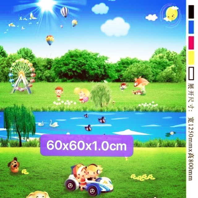 Xốp trải nhà hoạt hình học chữ cho bé kích thước 60-60cm dày 1cm