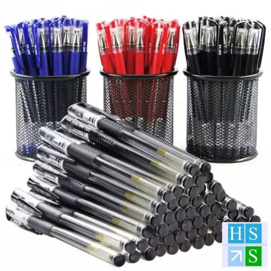 Combo 50 chiếc Bút bi mực nước văn phòng 0.5mm mực đều nét, chữ đẹp (Mực mầu : Xanh, Đen, Đỏ) - HS Shop Thủ Đức