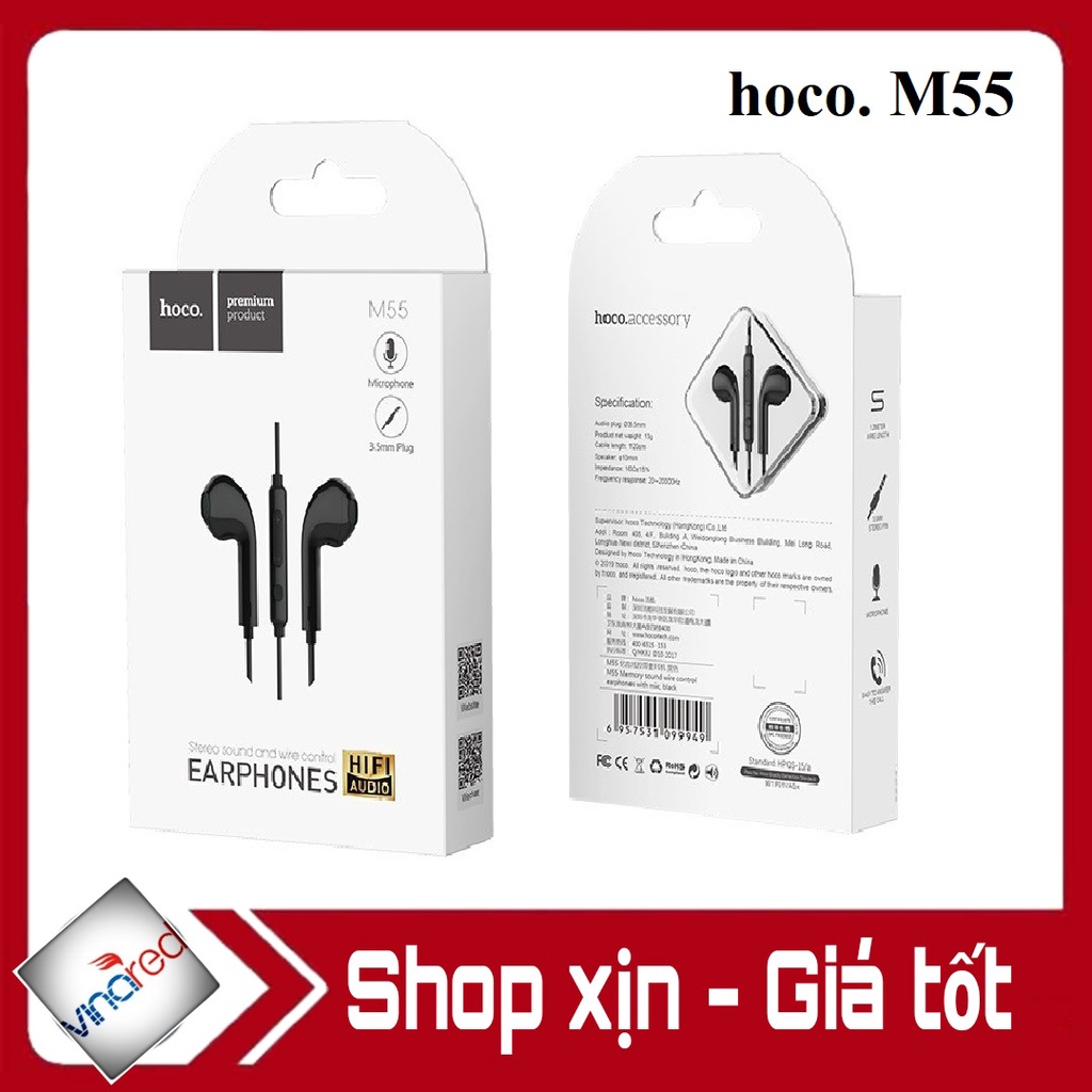 Tai nghe có dây Hoco M55 kiểu dáng tinh tế, âm thanh nghe cực tốt