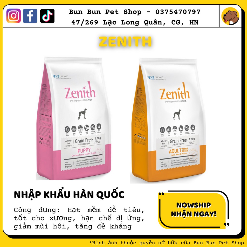  (300gr) Hạt khô loại mềm Zenith cho chó - Gói nhỏ ăn thử