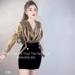 ❤️❤️áo nhủ đắp chéo với chân váy viền❤️❤️