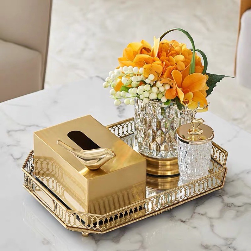 Khay đựng mỹ phẩm, trang trí, cốc nước bàn phòng khách ❤️❤️ -PB29
