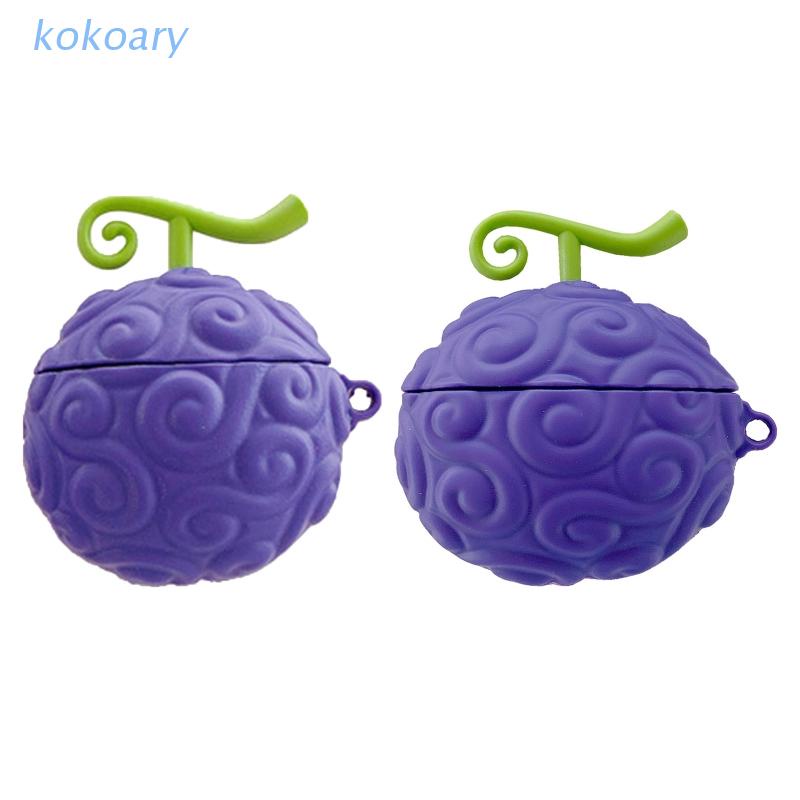 Vỏ Bảo Vệ Hộp Sạc Tai Nghe Airpods 1 2 Pro Bằng Silicon Mềm Chống Sốc Họa Tiết Trái Cây Quỷ 3D Retro Gắn Móc Khóa