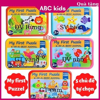 Đồ chơi xếp hình 💖FREESHIP💖 Giảm 20K Khi Nhập [DOCHOIGO20K]Bộ Xếp Hình  My First Puzzle Hộp Sắt Cho Bé 2-5 Tuổi
