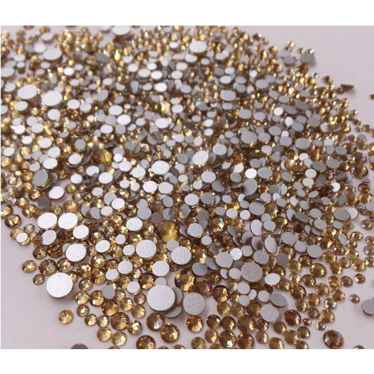 1440v đá mix size loại ĐẸP Màu 13 vàng kim Crystal yellow