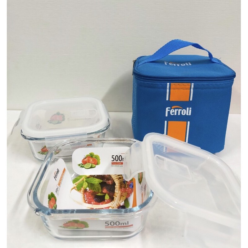 Hộp Thủy Tinh Ferroli 500ml 🔰 Cam Kết Chất Lượng 🔰 Hộp Đựng Thức Ăn Thủy Tinh , Dày Dặn Giữ Nhiệt Tốt | BigBuy360 - bigbuy360.vn
