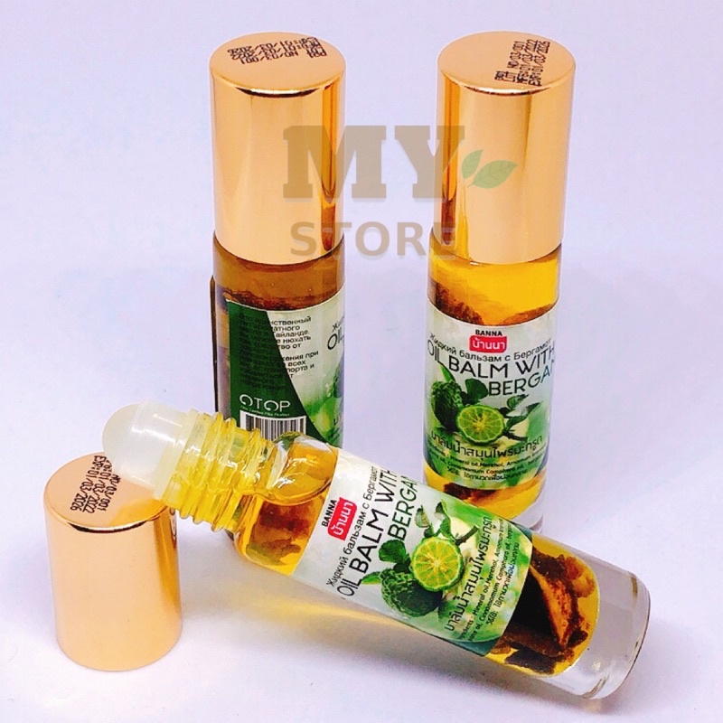 (Chính Hãng) Dầu Lăn Thảo Dược Oil Balm With Bergamot Otop- Hương Chanh Thái Lan 8cc