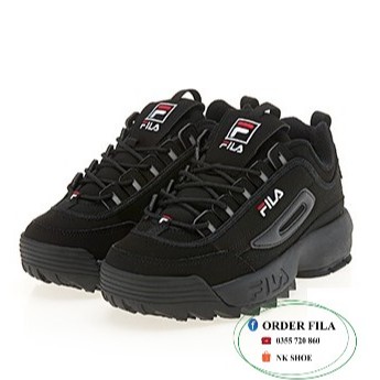 (Đủ bill) Giày Sneaker Thể Thao Nam Nữ FILA DISRUPTOR II Đen chính hãng 100%