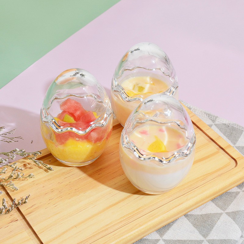 Hũ Thủy Tinh hình quả trứng làm bánh Flan cho bé ăn dặm - Bao bể vỡ do vận chuyển