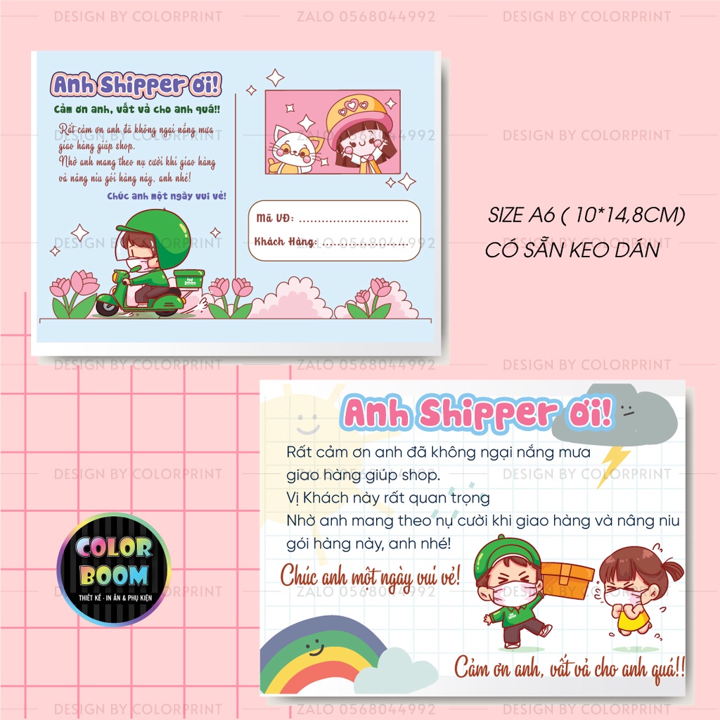 100 Tem Dán Cảm Ơn Shipper