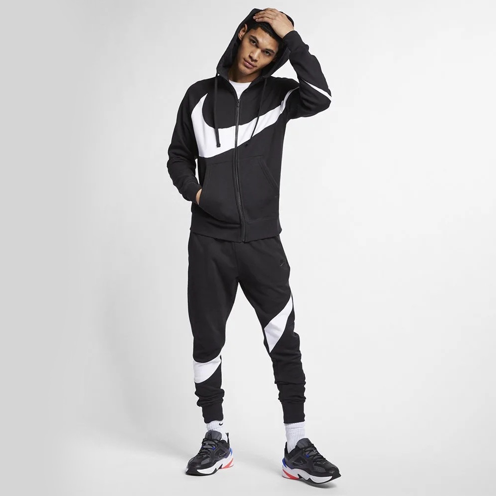 Áo Khoác Nỉ Hoodie Nam Nữ Chính Hãng NIKE HBR BIG SWOOSH HOODIE - Màu Đen