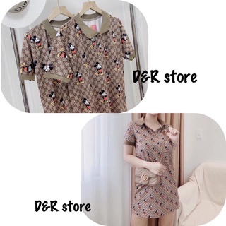 Đầm polo mickey dáng suông