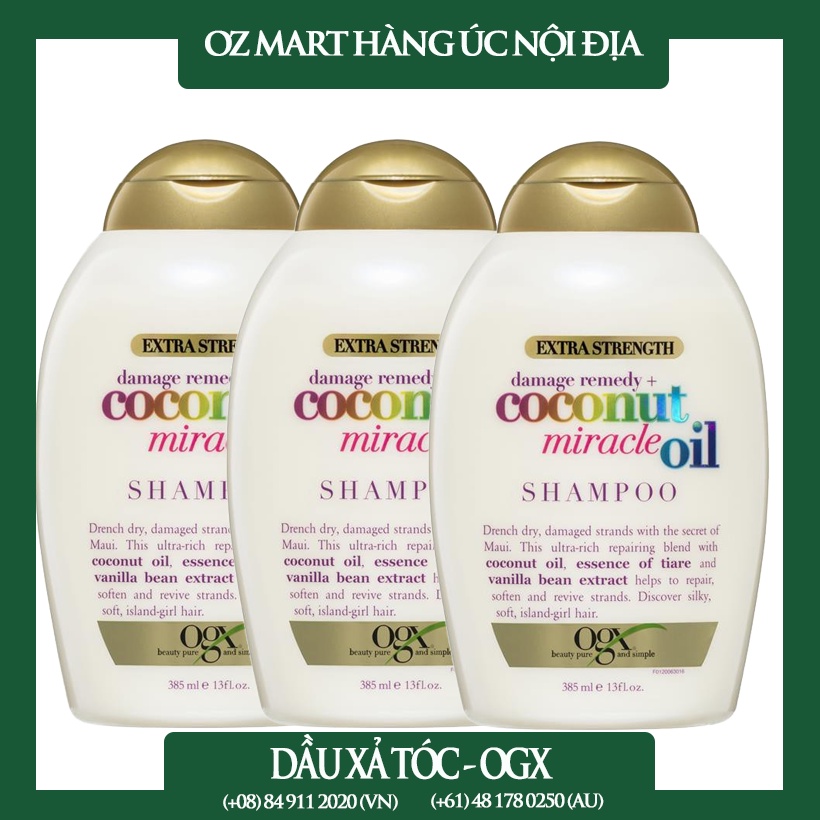 Dầu xả OGX Coconut Miracle Oil Oz Mart Hàng Úc Nội Địa 385ml