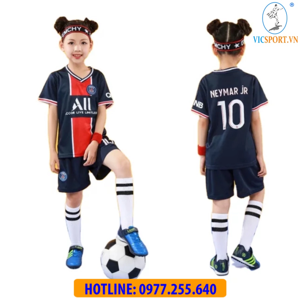 Áo Bóng  Đá, Áo Đá Banh Trẻ Em  CLB PSG Vải Thun Lạnh Thoáng Mát Cho Bé - Vicsport