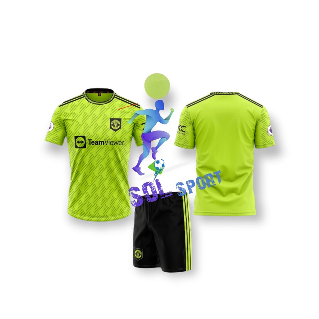 BỘ QUẦN ÁO BÓNG ĐÁ SÂN KHÁCH XANH CHUỐI MU 2022 THUN MÈ GIÁ TỐT