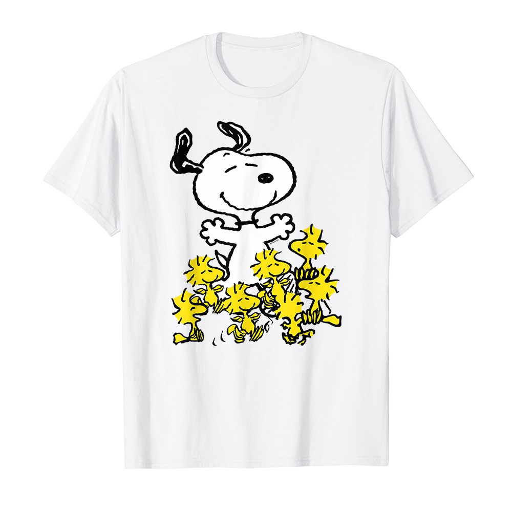 Áo thun cotton unisex HTFashion in hình Peanuts Snoopy chick party