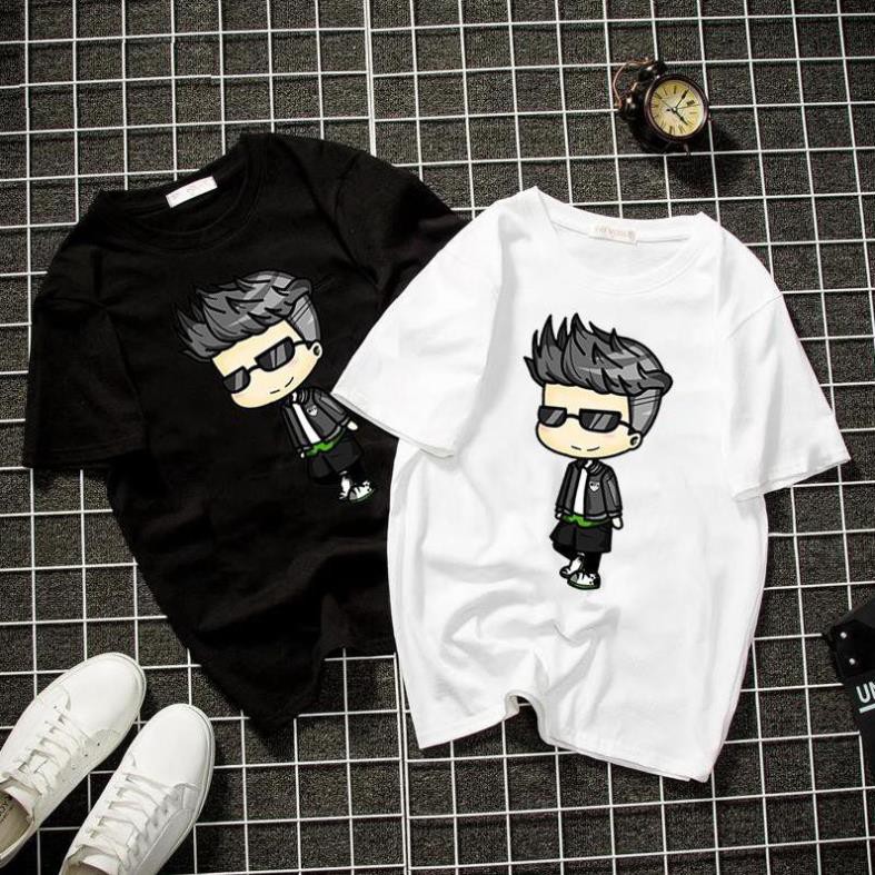 Áo thun unisex chibi cá tính màu trắng 2019T802