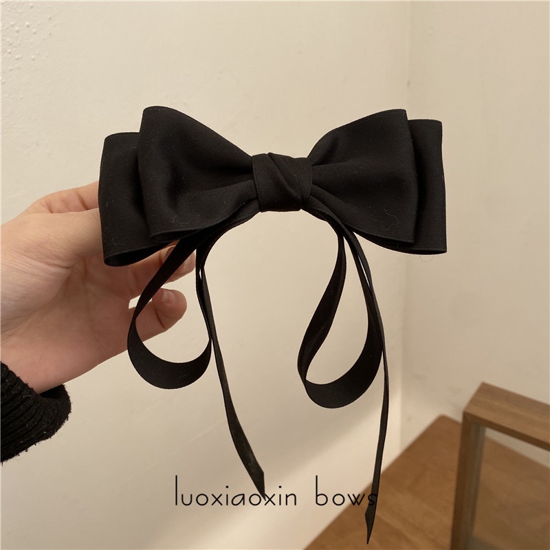 Kẹp Tóc Đuôi Ngựa Thấp Màu Đen Thời Trang Mùa Hè Cho Nữ