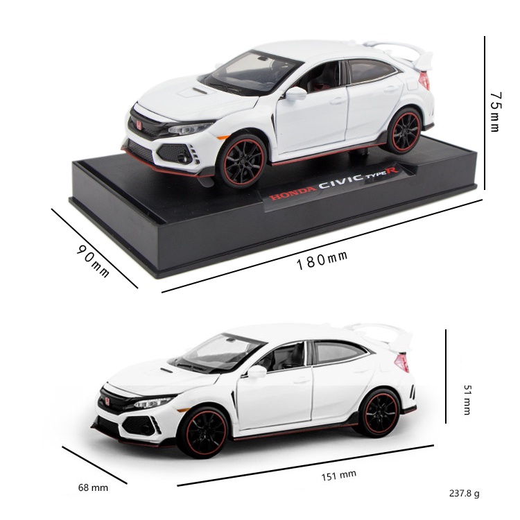 Mô Hình Xe Hơi Honda Civic TYPE R Bằng Hợp Kim Tỉ Lệ 1:32