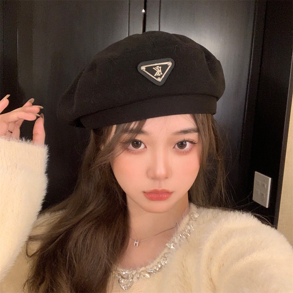 Mũ Beret Hình Tam Giác Thời Trang Dễ Phối Đồ Cho Nữ