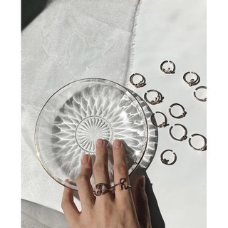 Nhẫn chữ cái vòng hở xi mạ