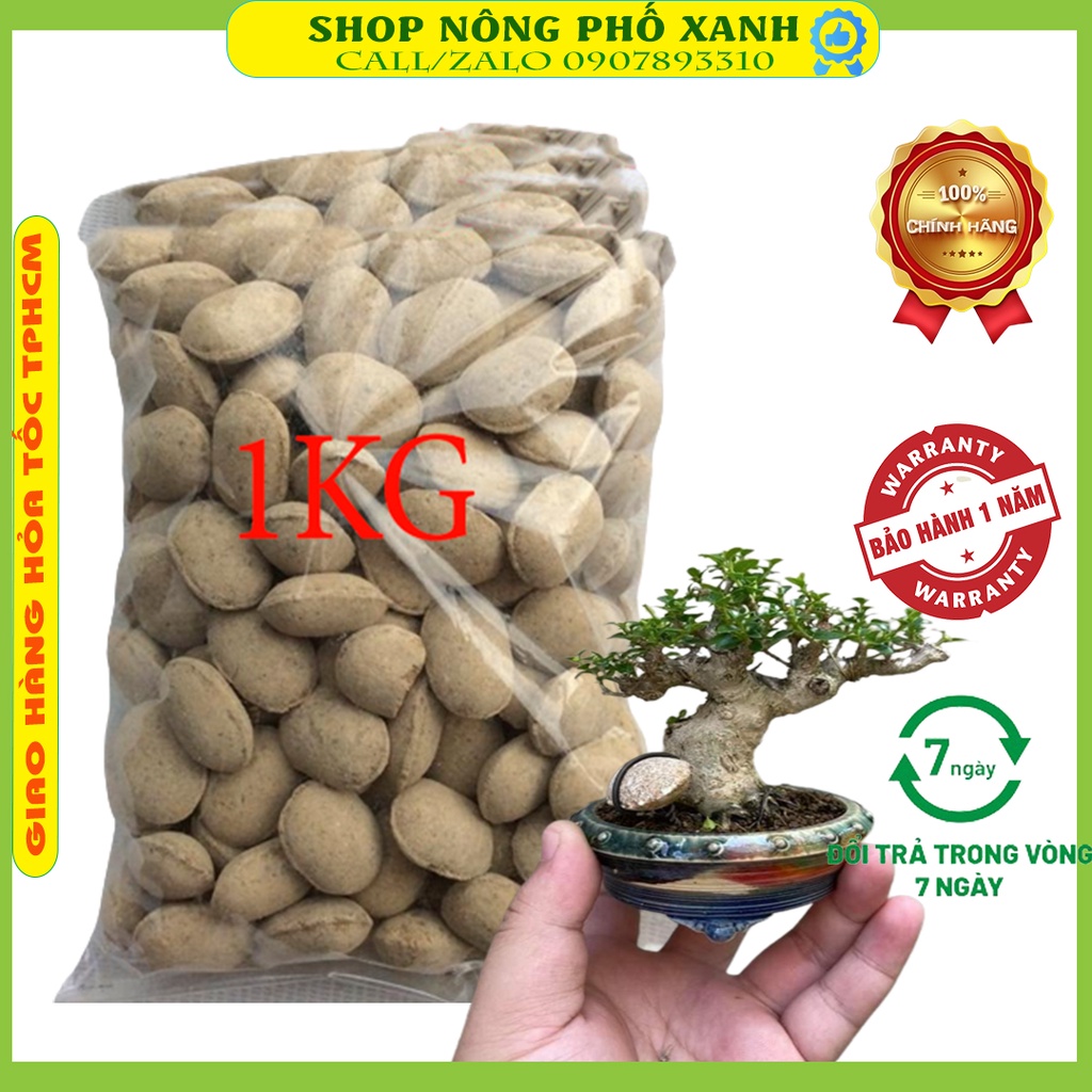 Phân tan chậm quả bàng, hạt bàng nurseryace 12-6-6-2 nhật bản 1kg cho bonsai, hoa lan, cây cảnh, hữu cơ 8-12 tháng