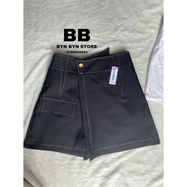 QUẦN SHORT NỮ GIẢ VÁY CẠP CHÉO VIỀN CHỈ NỔI VV1