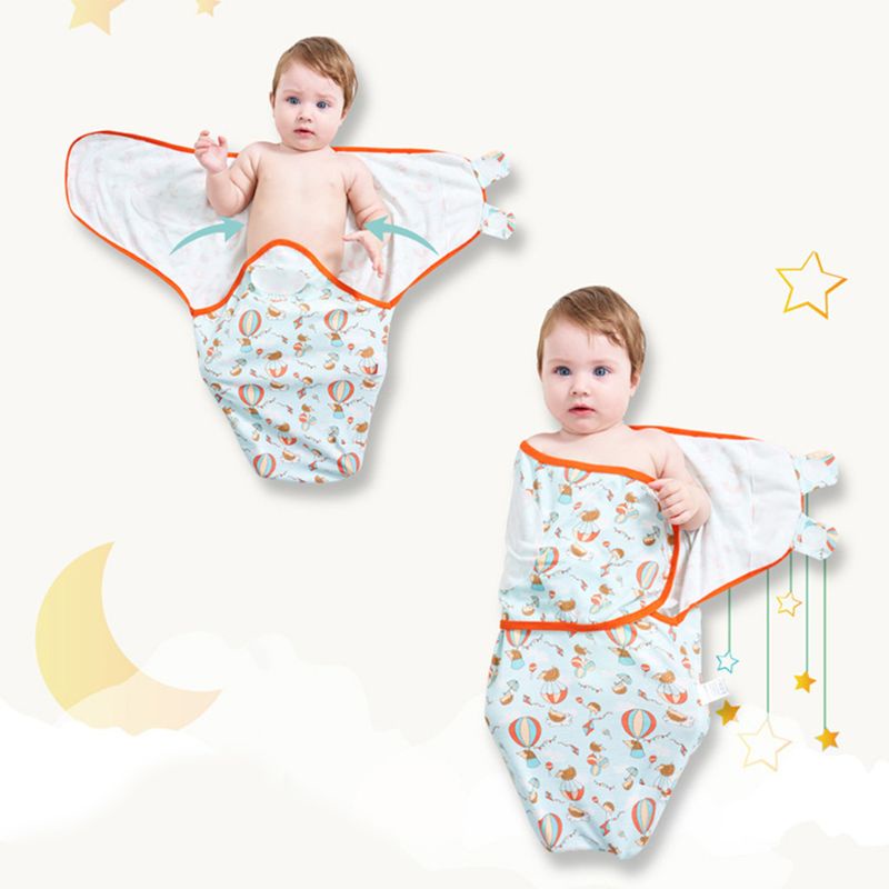 Set 2 Chăn Quấn Em Bé Sơ Sinh 0-2 Tháng Tuổi Bằng Chất Liệu Cotton Mềm Hình Kén
