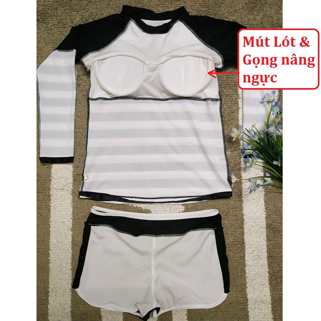 Đồ bơi nữ áo dài tay quần short trẻ trung BK-128i | BigBuy360 - bigbuy360.vn