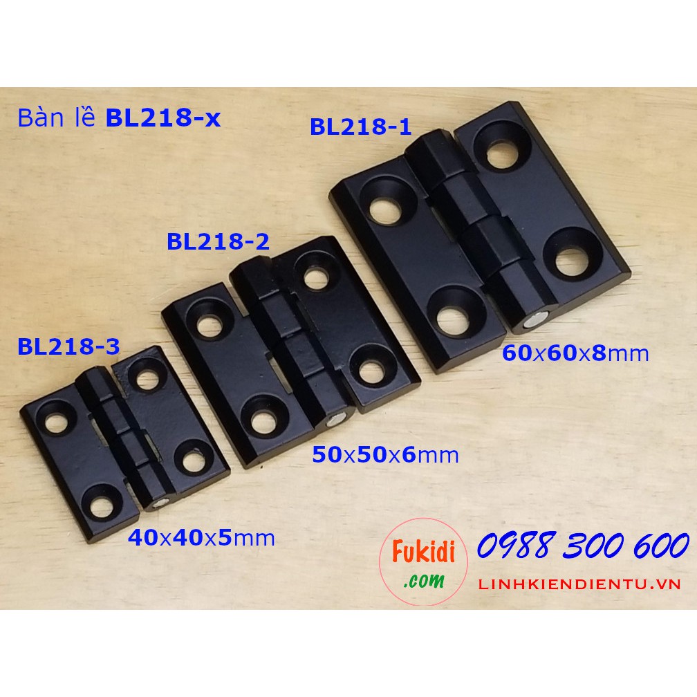 Bản lề hợp kim nhôm BL218-1B , size 60x60mm, dày 8mm màu đen