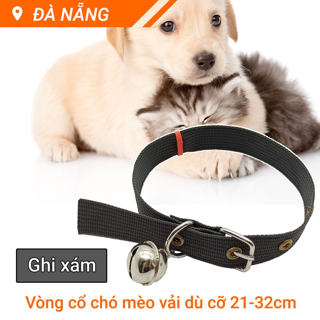 Vòng cổ chó mèo 21-32cm nhiều màu có chuông lớn