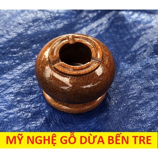 [Có Video] Gạt tàn thuốc làm bằng gỗ dừa loại nhỏ sơn bóng - mỹ nghệ gỗ dừa bến tre