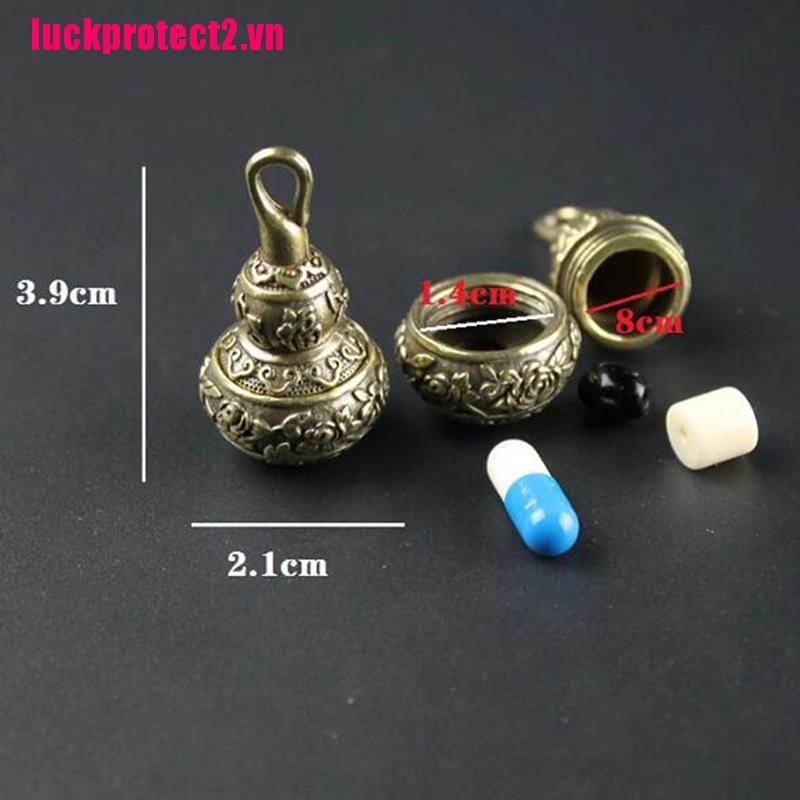 (VN.)Hộp Đựng Thuốc Hình Chai Rượu Bằng Đồng Kèm Chìa Khóa