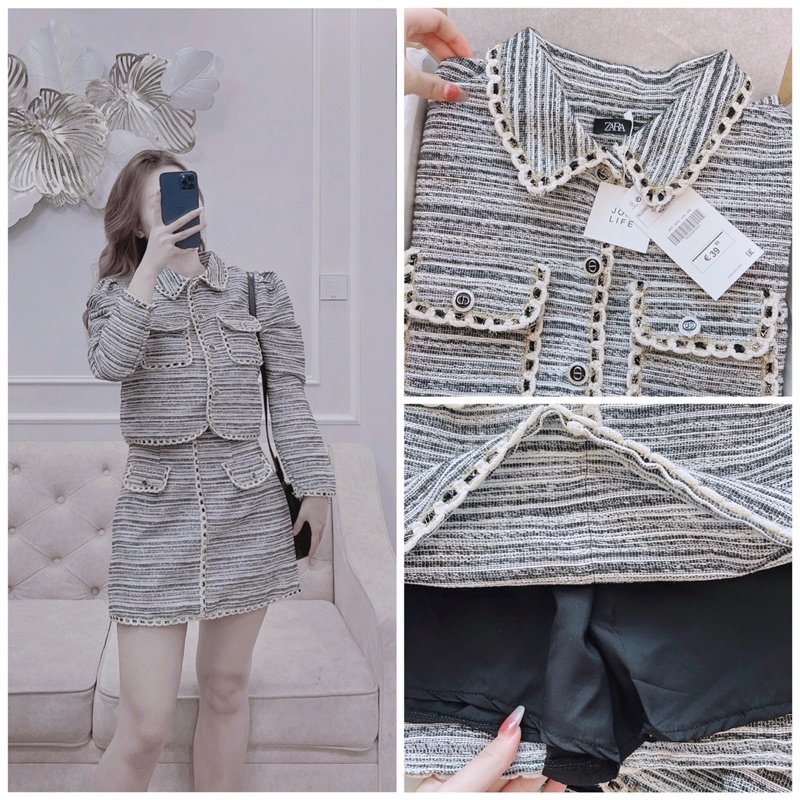Set dạ viền túi ngực