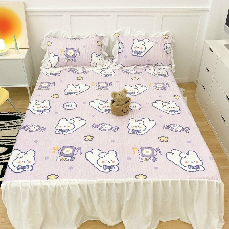 Thảm nỉ nhung trần đa năng, Ga nỉ trần phủ phối bèo ren công chúa đủ size