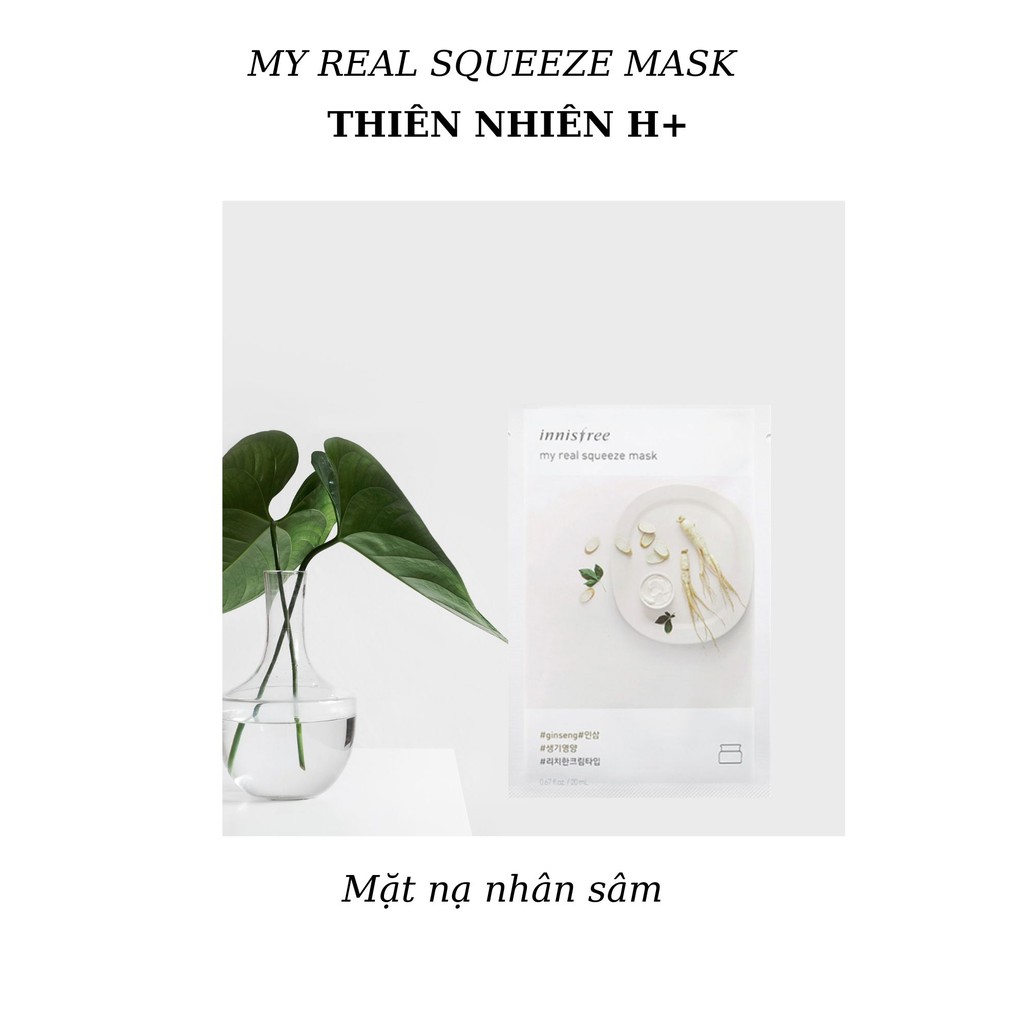 Combo 5 mặt nạ nhân sâm innisfree Hàn Quốc 20 ml - My real squeeze mask