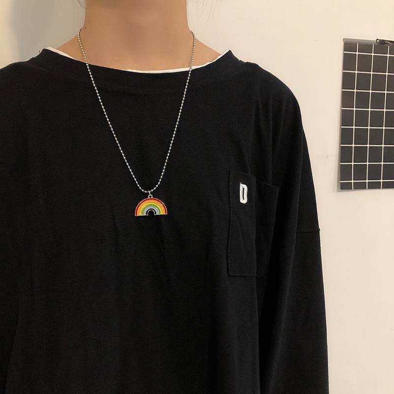 [RẺ VÔ ĐỊCH] Vòng đeo cổ Hoa Mặt Trời Kaikai Kiki, Cầu Vồng Rainbow - Dây chuyền hợp kim unisex nam nữ đôi thời trang