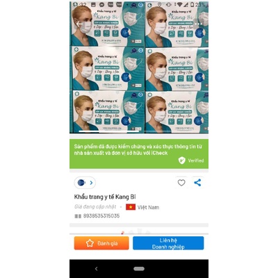 Combo 2hộp Khẩu trang số 1 Việt Nam khá.ng khuẩn cao Kangbi- Long Hưng