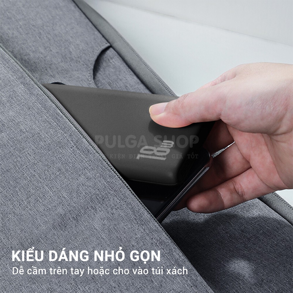 Sạc Dự Phòng Baseus 10000mAh Sạc Nhanh 18W Hỗ Trợ PD/QC3.0 Thiết Kế Nhỏ Gọn Cho Iphone Xiaomi Samsung Oppo Huawei Realme