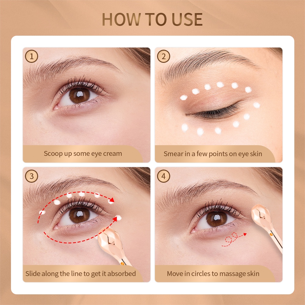 Muỗng bôi kem dưỡng da mắt FOREVERLILY bằng kim loại chăm sóc da tiện dụng